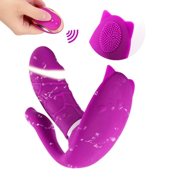 Brezžično Daljinsko Dvojno motornih Metulj Nosljivi Dildo, Vibrator Za Ženske, Analne Vibratorji G-Spot anus Stimulator Klitorisa Massager