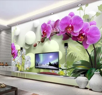 Ozadje po meri 3D zidana HD Phalaenopsis TV ozadju stene dnevna soba, spalnica dekoracijo doma 3d ozadje nalepka