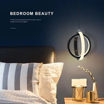 Led gospodinjski lestenec moderna spalnica, dnevna soba lučka spalnica, jedilnica postelji črna in bela lučka za lesk