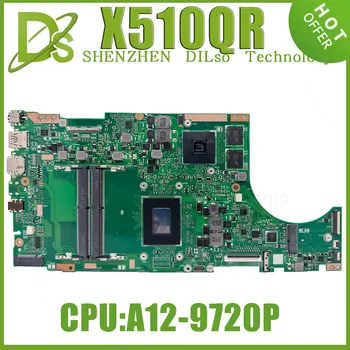 KEFU X510QR Prenosni računalnik z Matično ploščo W/A12-9720P A10-9620P Za Asus X510Q X510 X510QR X510QA Mainboard UMA V2G DDR4*2Slots 100% Test
