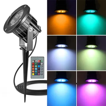 Sharelife Mini AC85-265V 12W RGB LED IP65 Vodotesen Travnik Pozornosti Svetlobe 24 Tipke Oddaljene Svetilke Vrt na Prostem Krajine Razsvetljavo