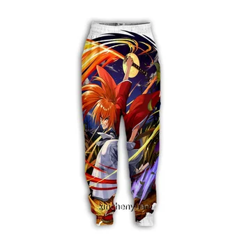 Novo Rurouni Kenshin 3D Tiskanja Vzročno Modnih Oblačil Moški Ženske Trenirke Crewneck Hip Hop Hlače Plus Velikost S-7XL ulične moški
