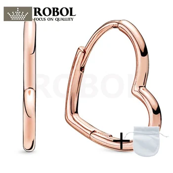 288307 2021 Priljubljena 100% 925 Sterling Srebro Asimetrične Srca Uhani Ewelry za Ženske Prosti Trgovini Dostava