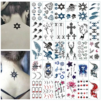 30 Stanja Začasni Tattoo Nalepke Trajne Nepremočljiva Koreja Simulacije Roko Nnkle Osebnost Totem Tatoo Dtickers Temno