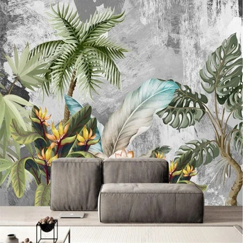 Nordijska moderne 3D ročno poslikano povzetek dnevna soba ozadje ozadje umetnosti listov rastlin spalnica dekoracijo zidana ozadje