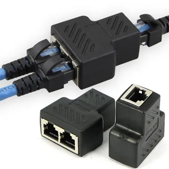 1 Do 2 Načina LAN Ethernet Omrežja Kabel RJ45 Ženski Splitter Priključek za Napajalnik Za Prenosnik Priklopne Postaje