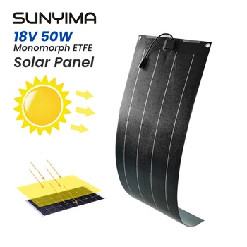 SUNYIMA 150W Prilagodljiv Solarni Panel 18V Monokristalne Sončne celice 1000x280 Polnilnik Baterije za RV Električni Avto Kamp Jahte
