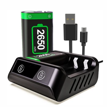 2Pcs 2650mAh Baterija in USB Polnilec za Xbox En / Xbox Eno S/Xbox One X/Xbox Serije X/S/ Elite Brezžični Krmilnik Blazinice