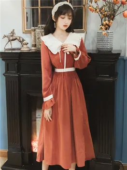 Francoski retro dekle obleko jeseni in pozimi pravljice obleko visoko pasu viktorijanski obleko kawaii dekle gothic lolita op loli cosplay