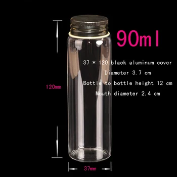 Zmogljivost 90ml(3.7*12*2.4 cm) 50pcs črno Aluminijasto zaporko steklenice ,Steklenice s skp,90ml prazne Steklenice