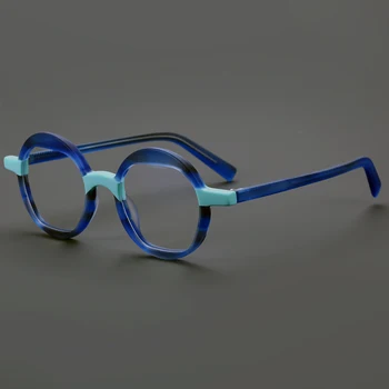 Punk krog acetat očal okvir moških VRH kakovosti oblikovalec blagovne znamke optična očala za Kratkovidnost Presbyopia ženske recept očala