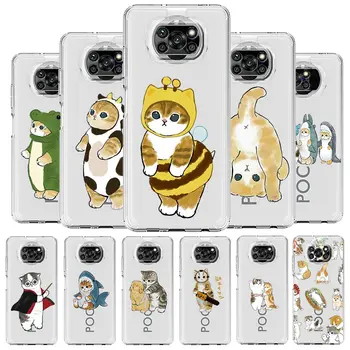 Luštna Mačka Umetnosti Risanka Primeru Telefon Za Xiaomi Mi 12T 10 12 Lite 11 Ultra 11X 11T Pro 11i Poco X4 X3 NFC F3 F4 M3 M4 Jasno Pokrov