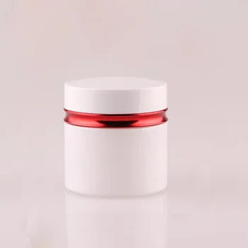 50 G pear belega stekla kozarec z rdečo črto, bela pokrov ,kozmetični kovček,,krema jar,Kozmetični Jar,Kozmetična Embalaža,steklena embalaža