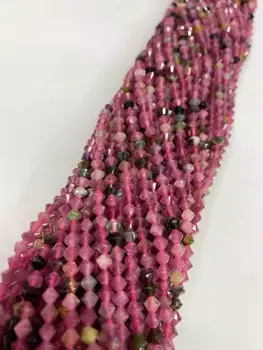 Naravne barve Turmalin 4m opozoril kroglice Cut biser nakit polizdelkov kroglice DIY boutique 38 cm dolgo