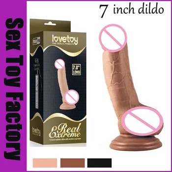 non-vibracijska 7 Palcev realne velik Dildo Nepremočljiva realističen penis z teksturirane gredi in Sesalno pokal Seks izdelek za ženske