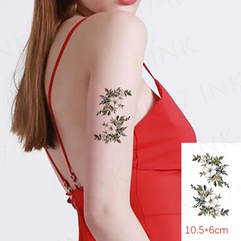 Nepremočljiva Začasni Tattoo Nalepke Listi Rastlin, Cvetja Body Art Ličila Ponaredek Tatto Flash Tattoo, Za Moške, Ženske