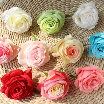 10 kos/veliko Poročno dekoracijo umetnih rose svile cvet glavo domov okrasni cvetlični aranžma poroko arch DIY rose materiala