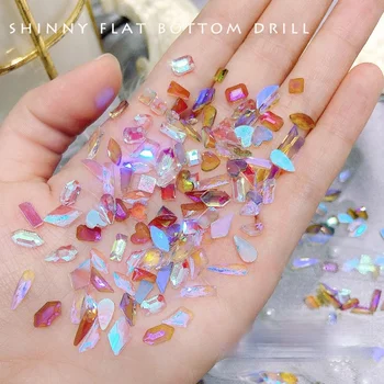 10pcs nohtov okrasnih Aurora manikura Diamond Magic Fairy Barvo vode diamond pregleden ravno dno posebno oblikovan diamond