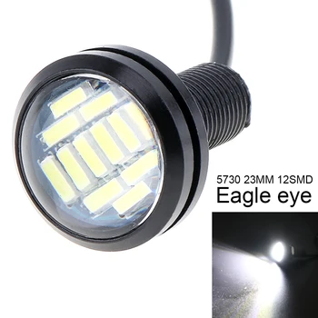 1 Kos 23 mm 12V High Power Eagle Eye Luč za Avto Meglo DRL Žarnica Dan Teče Svetlobe Žarnice z 4014 12SMD
