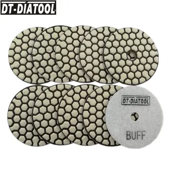 DT-DIATOOL 10pcs Smolo Obveznic Diamond Prilagodljiv za različne oblike Poliranje Suho Brušenje Diskov 80 mm Premer 3inch BELA BUFF