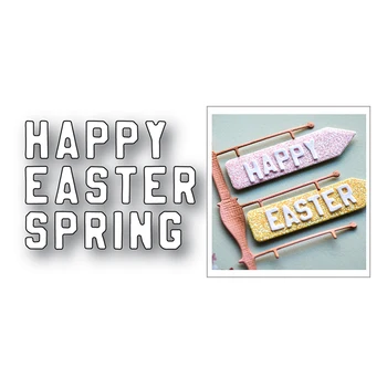 Vesele Velikonočne praznike Pomlad Stavek 2020 Novo Rezanje Kovin Matrice za DIY Scrapbooking Kartico in Izdelavo Dekorativne Reliefi Obrti Št Znamk