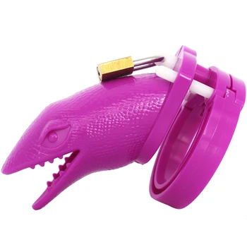 3D Tiskanje Čistost Naprave morski Pes, Petelin Kletko z 5 Obroči Spolnih Igrač za Moške Penis zaklepni Obroček Ropstva Čistost Pasu CBT BDSM Izdelka