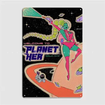 Doja Mačka Planet Ji Retro Plakat Kovinske Plošče, Klub Domači Garaži Dekoracijo Oblikovanje Tin Prijavite Plakat