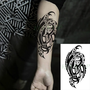 Nepremočljiva Začasni Tattoo Nalepke Totem Listi Cvet Modno Oblikovanje Ponaredek Tattoo Flash Tatto Roko, Nogo, Body Art, za Ženske in Moške