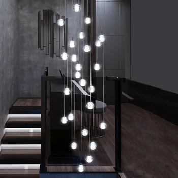 LED villa dnevna soba lestenci preprost hotelski avli stopnišče lestenec razsvetljave v zaprtih prostorih kristalno dekoracijo dolg lestenec