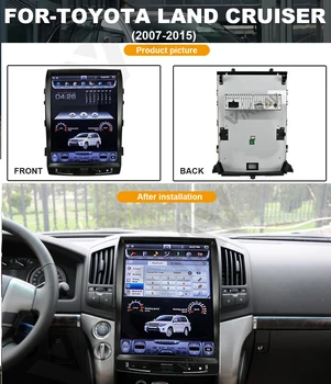 15.6 inch Android Avto Radio, GPS Navigacija Za-TOYOTA Land Cruiser 2007-2015 Auto stereo, DVD predvajalnik