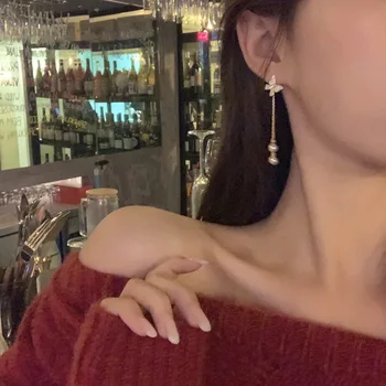 Metulj Trendy ženski Uhani 2022 Pearl Luksuzni korejski Fine Nakit, Pribor Dekleta Rojstni dan Poročni Modni Nakit