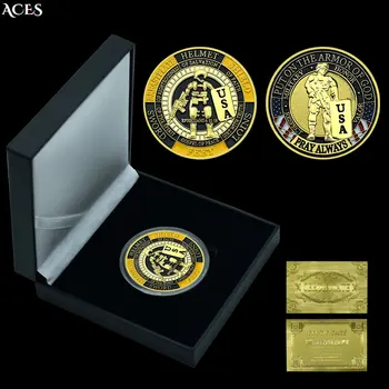 ZDA GOLD/srebrni Kovanec V šatulji Dal na Celotno Armor Boga, Spominska Medalja Izziv Kovanec V Kapsulo Festival Darilo