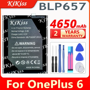 KiKiss 4650mAh BLP657 Baterija za OnePlus 6 A6001 1+ En Plus 6 OnePlus6 A6001 Mobilni Telefon Zamenjava Baterije + Darilo Orodja