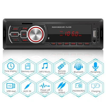 5208E Avto Avdio Centralne FM Avto Stereo Vodja Enote Bluetooth, združljiva TF Kartice ključek USB, AUX-in Vhod FM Radio, Auto Stereo