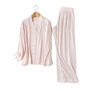 Pari Sleepwear Priložnostne Barva Dolgi Rokav, Dolge Hlače Pajama Nastavite Nekaj Bombaž Viskoza Sleepwear Nastavite Pižamo za Ženske