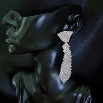 Moda sijoče geometrijske kristalno kravato oblikovani uhani za ženske dating nakit dodatki, obesek, uhani nakit dodatki