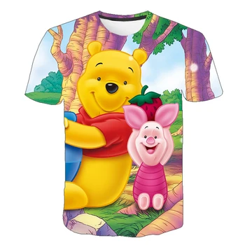 Disney Winnie the Pooh Otroška Oblačila Priložnostne Majice Set Oblačila Poletje Risanke 3D zgornji deli oblačil Za Dojenčke T-majice Hlače Za Otroke Tees