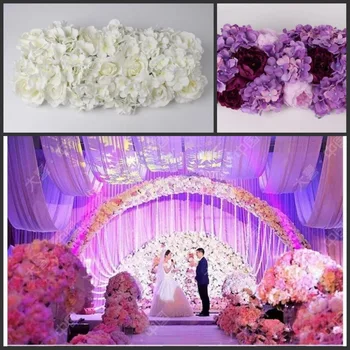 Poroka svile cvet vrstico ureditev umetnih hydrangea rose arche cappuccino ozadje t-postaja cesti dekor