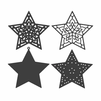 Plast Ornament Star Rezanje Umre Kovin Matrice za Diy Scrapbooking Ročno izdelan Papir Kartice Foto Album Reliefi Dekoracijo Obrti