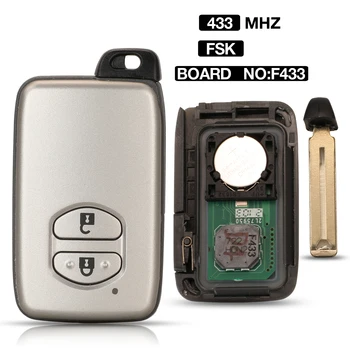 jingyuqin Odbor Število F433 Smart Remote Key 433Mhz 2 Gumbe, ki FSK Modulacije Za Toyota Avensis Zemljišč Cuiser Prado Camry brez ključa