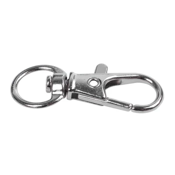 40Pcs Kovinsko Zaponko Vrtljivo Sprožite Posnetke Snap Kljuke Key Ring Vrečke DIY Obrti Srebrna