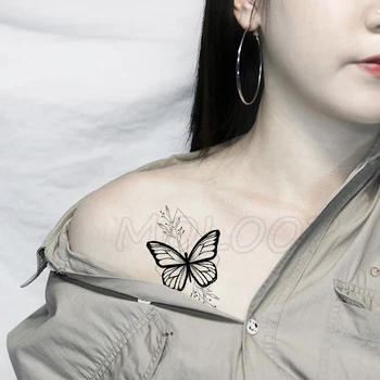 Tattoo Nalepke Metulj Elf Cvet Geometrijski Vzorec Majhen Ponaredek Tetovaže Telo, Ličila Nepremočljiva Nalepke za Ženske Dekle Otroci