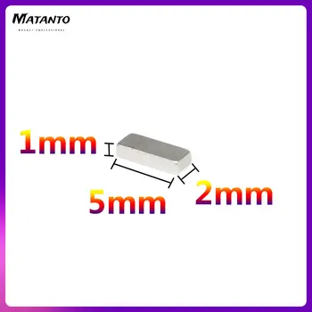50/100/200/500/1000/2000PCS 5X2x1 Majhen Blok Neodymium Magneti Stanja 5*2*1 Stalna Močna Močna Magnetna Magnet 5x2x1mm