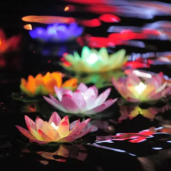 20 CM Stranka Dekoracijo LED Lotus Lučka Pisane Spremenila Plavajočih ki Želijo Luči Luči Za Rojstni dan, Božič Vrt Stavka
