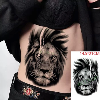 Nepremočljiva Začasni Tattoo Nalepke Lev Glavo Kat. št Živali Tatto Nalepke Flash Tattoo Ponaredek Tetovaže za Moške, Ženske