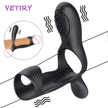 Nekaj Vibrator Petelin Obroč z vibriranjem Penis Prstan G spot Stimulator Klitoris Massager Zamudo Izliv Spolnih Igrač za Moške Erekcije
