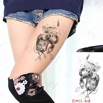 Nepremočljiva Začasni Tattoo Nalepke Totem Cvet Zmaj Design Živali Ponaredek Tetovaže Flash Tatoos Roko Body Art za Ženske, Moške