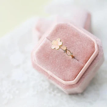 Prvotni načrt srebro vdelan svetlo roza cvet draguljev sladko high-end obroči za ženske nastavljiv poročni nakit dodatki