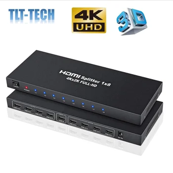 4K 1x8 HDMI Splitter Eden v Osmih od Pogon 8way HDMI Splitter Avdio Video Distributer Ojačevalnik z Polnilnik Full HD 3D & 4K