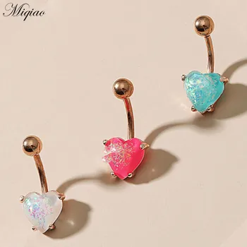 Miqiao 1pcs Vroče Prodaje Sladko Imitacije Avstralski Gemstone, Ljubezen Srce-oblikovan Trebuh Gumb Piercing Nakit